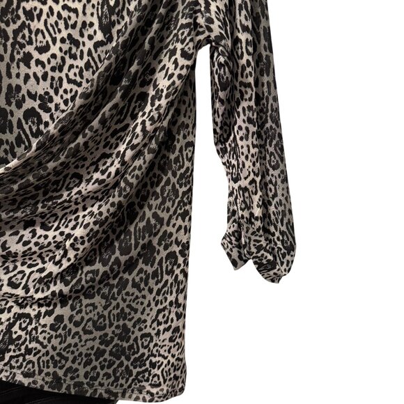 Roz & Ali Womens Leopard Print Blouse Sz XL Polyester Spandex - Picture 10 of 11